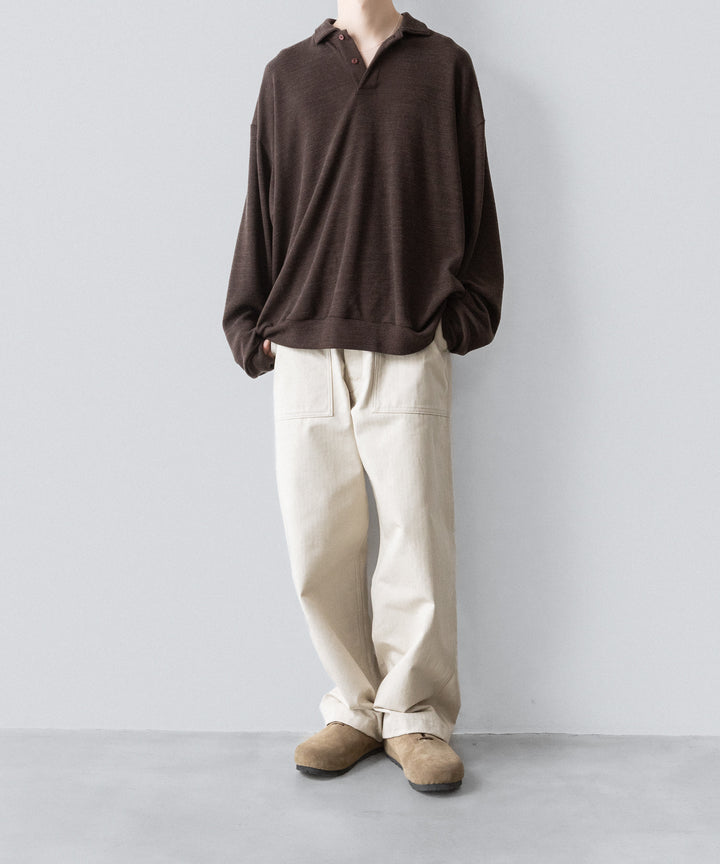 【INTÉRIM】ORGANIC COTTON HBT TWILL BAKER PANTS - IVORY