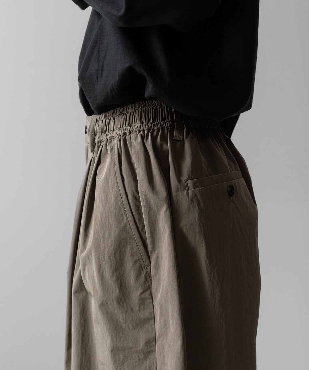ssstein(シュタイン)のWINDPROOF NYLON WIDE EASY SHORT TROUSERS - TAUPEの公式通販サイトsession福岡セレクトショップ