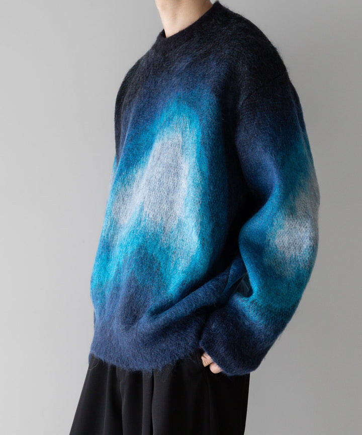 stein(シュタイン)の24SSコレクションGRADATION MOHAIR KNIT LSのBLUE BLACK GRADATION 公式通販サイトsession福岡セレクトショップ