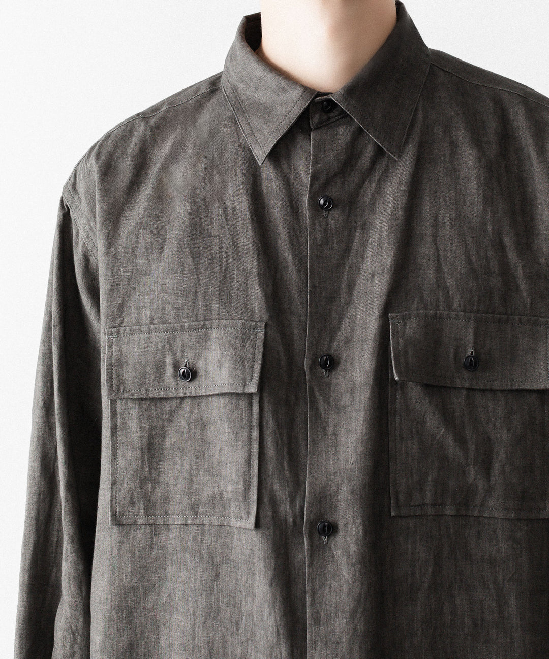 nakedgauge(ネイキッドゲージ)のSUMI LINEN BIG SHIRT - CHARCOAL GRAYの公式通販サイトsession福岡セレクトショップ