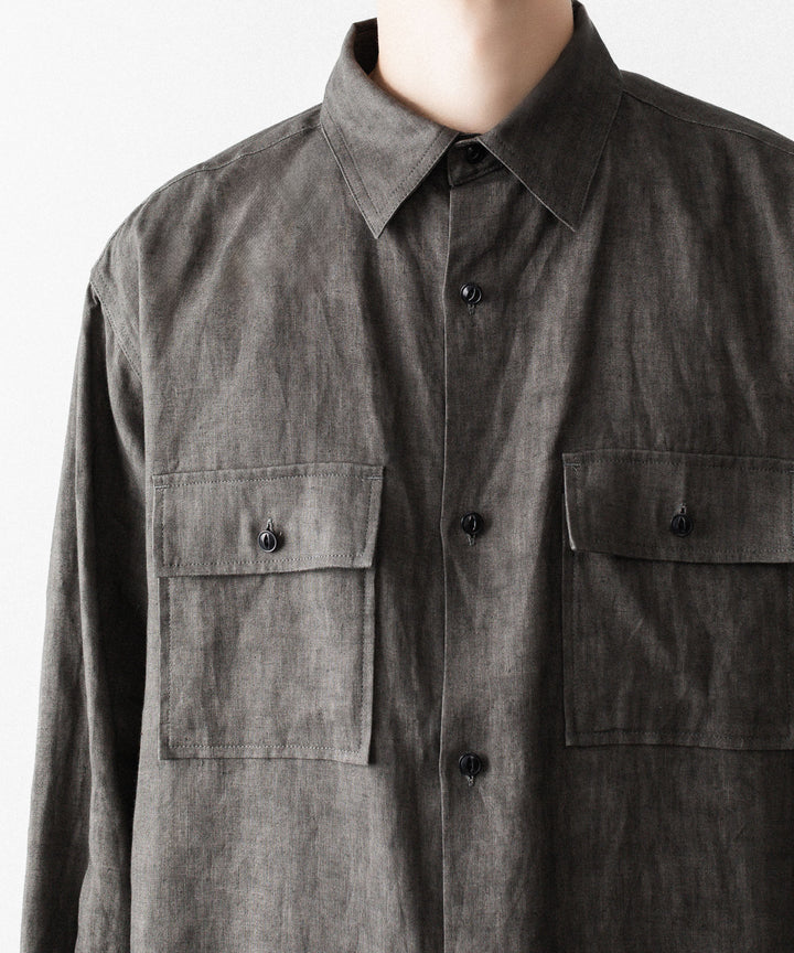 nakedgauge(ネイキッドゲージ)のSUMI LINEN BIG SHIRT - CHARCOAL GRAYの公式通販サイトsession福岡セレクトショップ