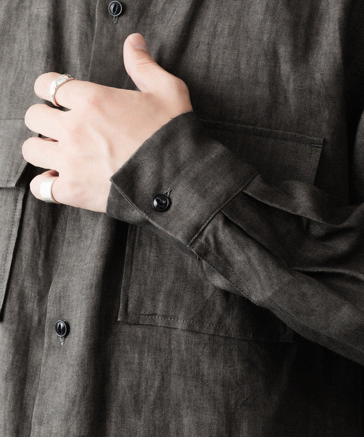 nakedgauge(ネイキッドゲージ)のSUMI LINEN BIG SHIRT - CHARCOAL GRAYの公式通販サイトsession福岡セレクトショップ