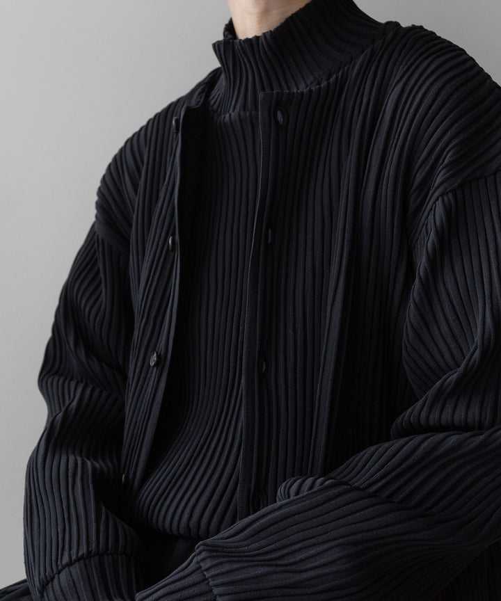 【stein】OBLIQUE PATTERNED KNIT LS - BLACK