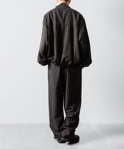 ssstein / シュタイン】WOOL/SILK WIDE EASY TROUSERS - DARK CHARCOAL