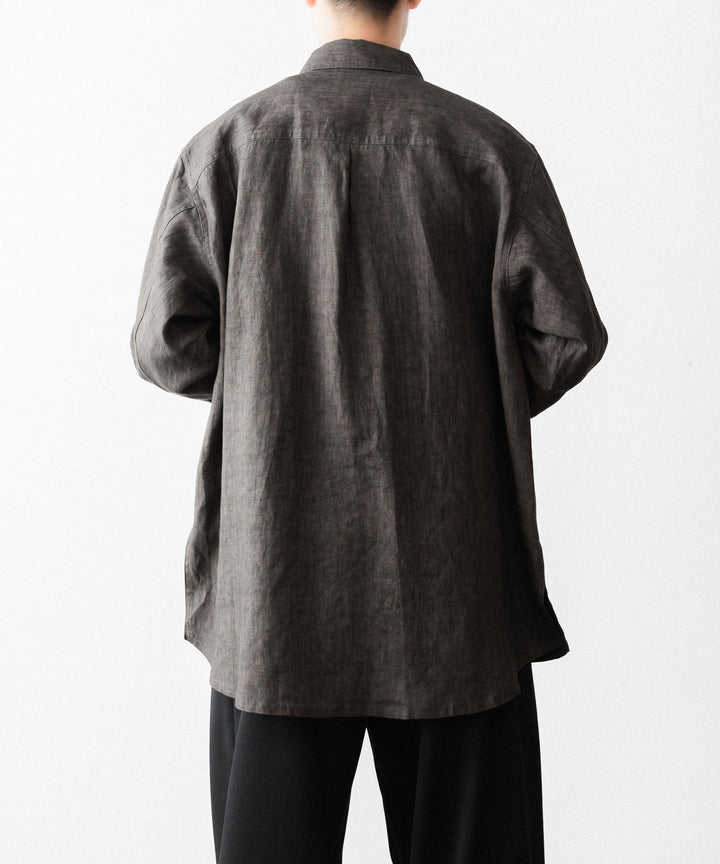 nakedgauge(ネイキッドゲージ)のSUMI LINEN BIG SHIRT - CHARCOAL GRAYの公式通販サイトsession福岡セレクトショップ