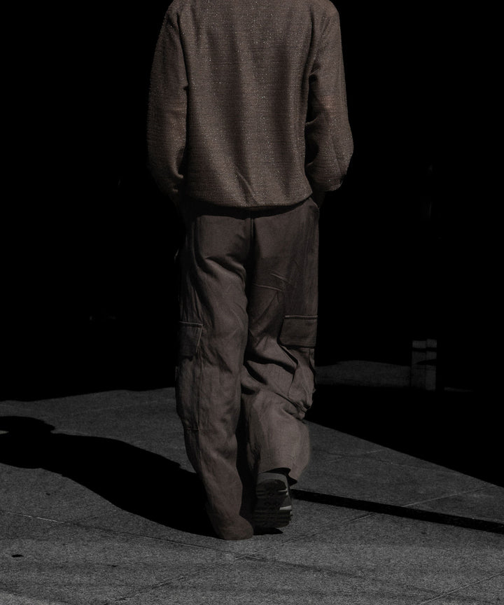【ssstein】SLUB COTTON KNIT SKIPPER LS - KHAKI