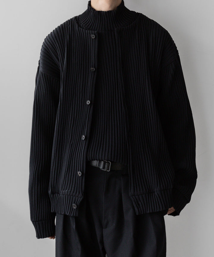 【stein】OBLIQUE PATTERNED KNIT LS - BLACK