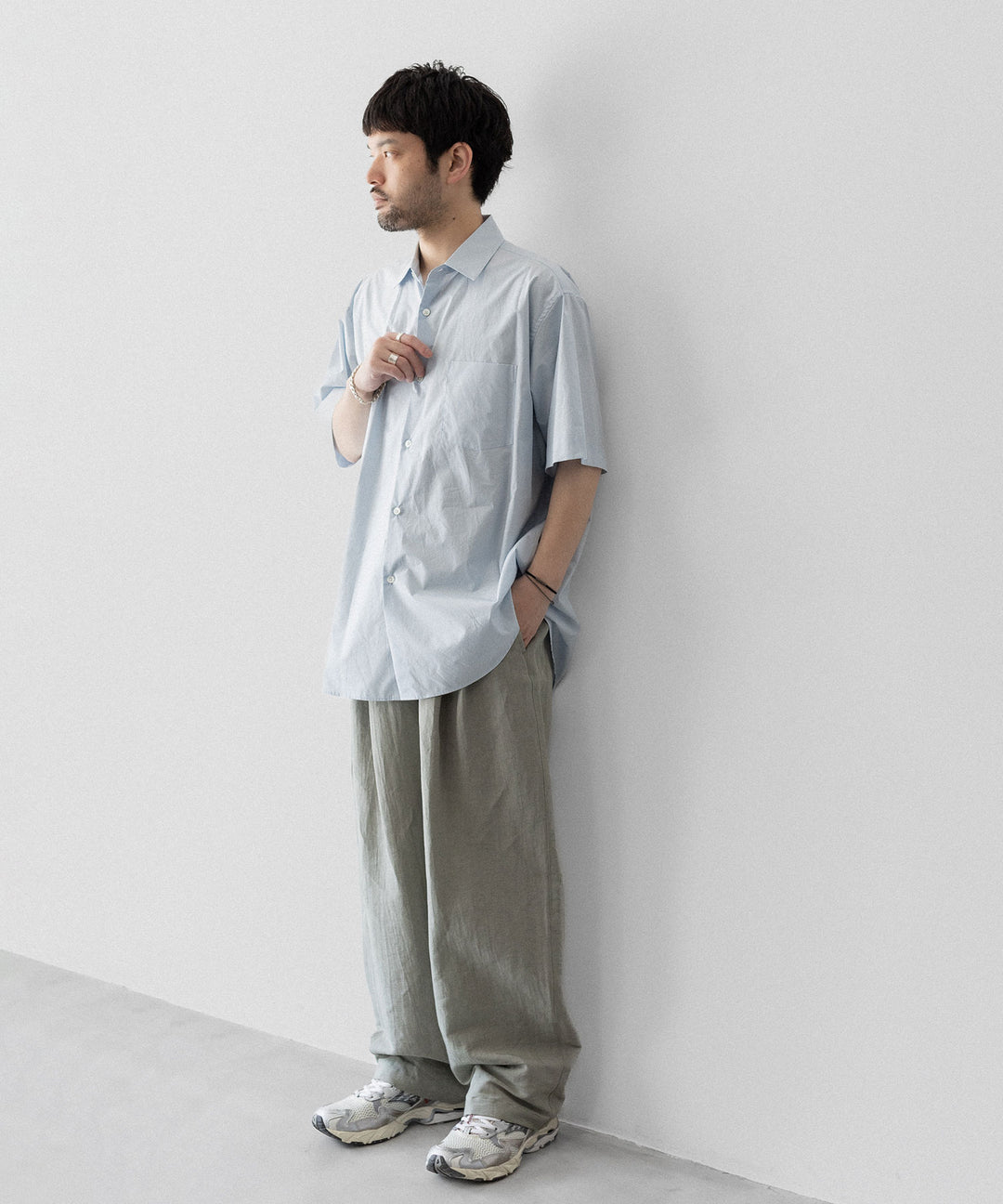 【ssstein】OVERSIZED SS SHIRT - OFF BLUE