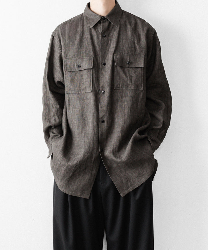 nakedgauge(ネイキッドゲージ)のSUMI LINEN BIG SHIRT - CHARCOAL GRAYの公式通販サイトsession福岡セレクトショップ