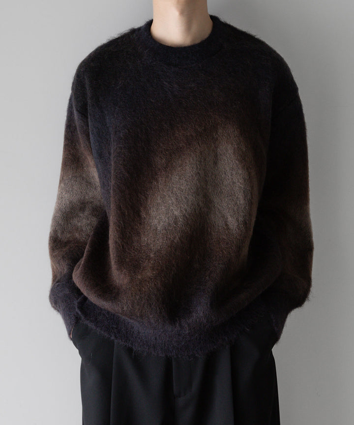 stein(シュタイン)の24SSコレクションGRADATION MOHAIR KNIT LSのCAMEL NAVY GRADATION公式通販サイトsession福岡セレクトショップ