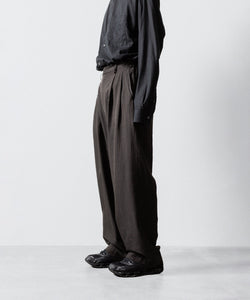 ssstein / シュタイン】WOOL/SILK WIDE EASY TROUSERS - DARK CHARCOAL
