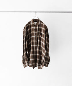 ssstein / シュタイン】LY/VIS CHECK OVERSIZED LS SHIRT - BROWN