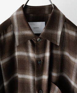 ssstein / シュタイン】LY/VIS CHECK OVERSIZED LS SHIRT - BROWN