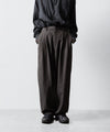【ssstein】WOOL/SILK WIDE EASY TROUSERS - DARK CHARCOAL