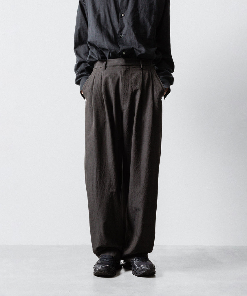 ssstein / シュタイン】WOOL/SILK WIDE EASY TROUSERS - DARK CHARCOAL