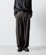 画像をギャラリービューアに読み込む, ssstein(シュタイン)のWOOL/SILK WIDE EASY TROUSERS - DARK CHARCOALの公式通販サイトsession福岡セレクトショップ
