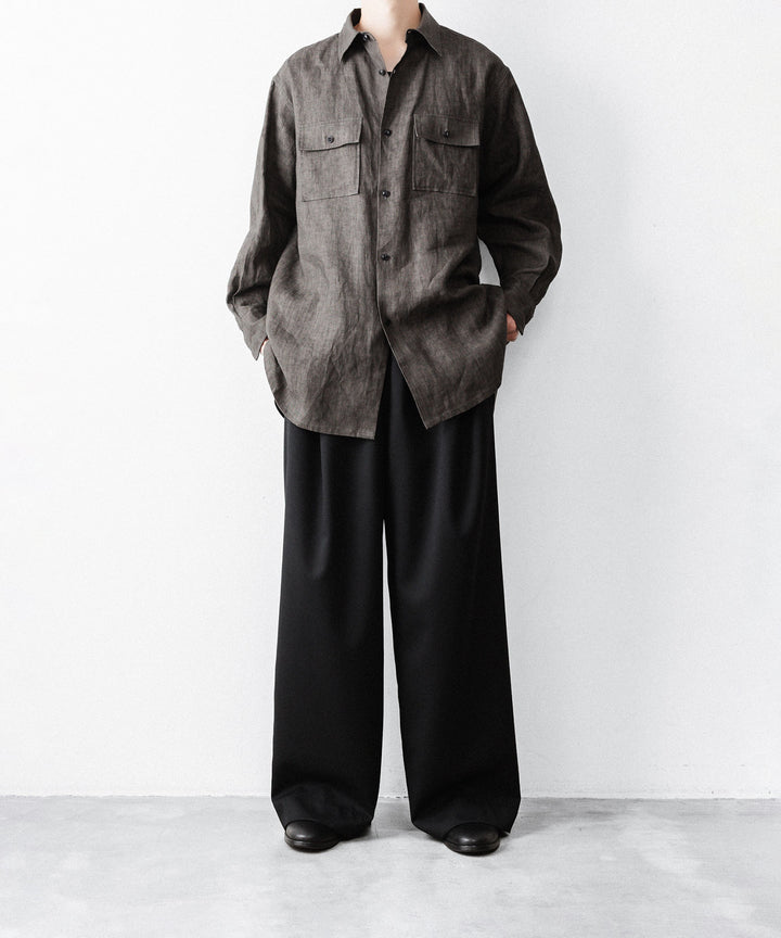 nakedgauge(ネイキッドゲージ)のSUMI LINEN BIG SHIRT - CHARCOAL GRAYの公式通販サイトsession福岡セレクトショップ