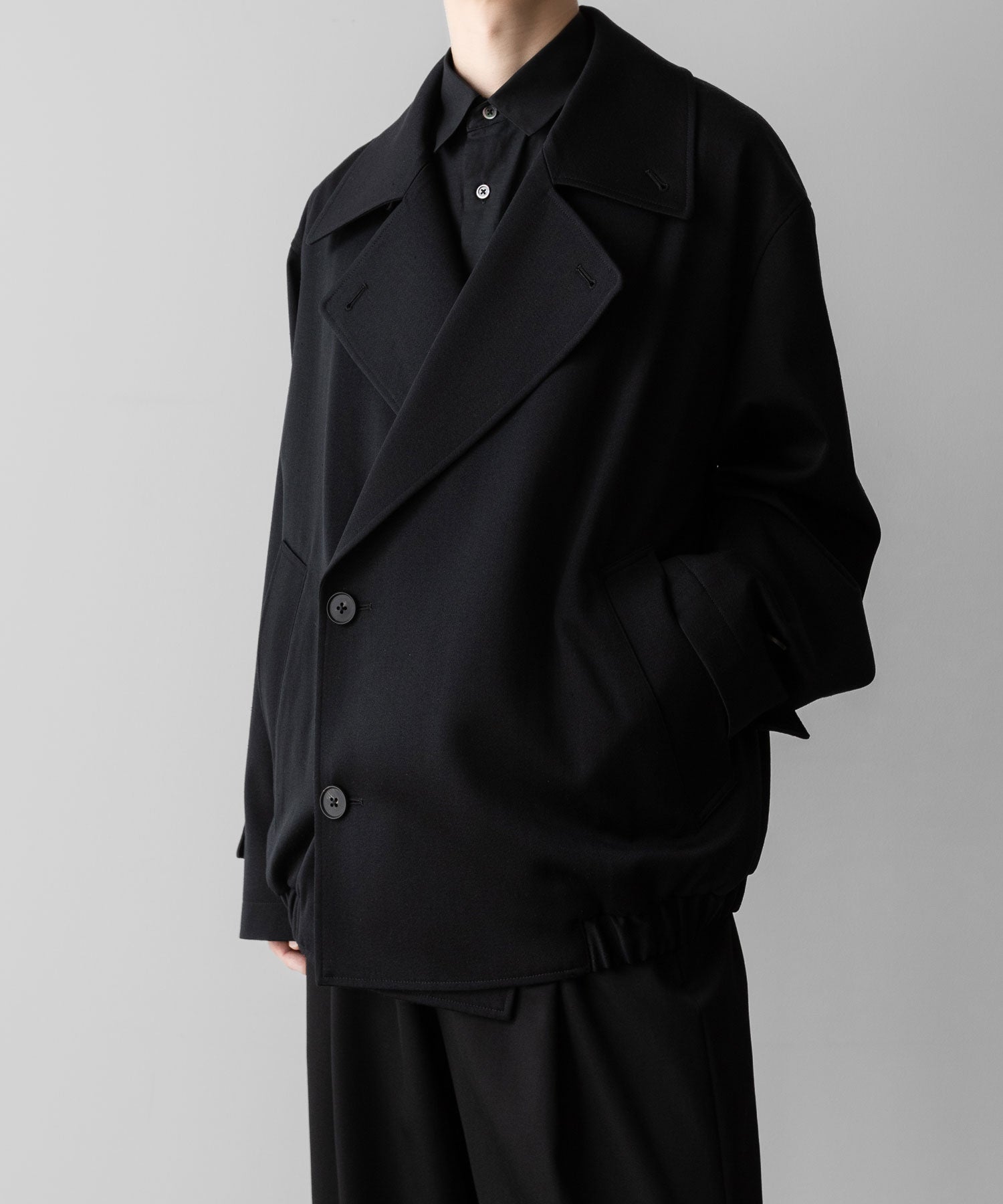 ssstein(シュタイン)のW/SI SATIN OVERSIZED DOUBLE BREAST BLOUSON - BLACKの公式通販サイトsession福岡セレクトショップ