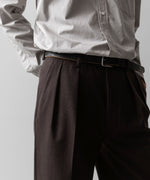 画像をギャラリービューアに読み込む, INTÉRIM(インテリム)のWOOL FRANNEL DRAPE 2-TUCK STRAIGHT SLACKS - BROWNの公式通販サイトsession福岡セレクトショップ
