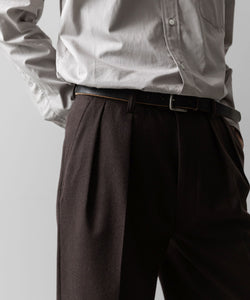 INTÉRIM(インテリム)のWOOL FRANNEL DRAPE 2-TUCK STRAIGHT SLACKS - BROWNの公式通販サイトsession福岡セレクトショップ