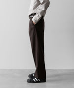 画像をギャラリービューアに読み込む, INTÉRIM(インテリム)のWOOL FRANNEL DRAPE 2-TUCK STRAIGHT SLACKS - BROWNの公式通販サイトsession福岡セレクトショップ
