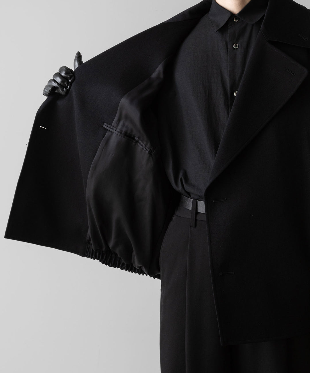 ssstein(シュタイン)のW/SI SATIN OVERSIZED DOUBLE BREAST BLOUSON - BLACKの公式通販サイトsession福岡セレクトショップ