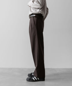 INTÉRIM(インテリム)のWOOL FRANNEL DRAPE 2-TUCK STRAIGHT SLACKS - BROWNの公式通販サイトsession福岡セレクトショップ