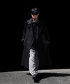 【ssstein】WOOL FLANNEL OVERSIZED DOUBLE BREASTED COAT - BLACK