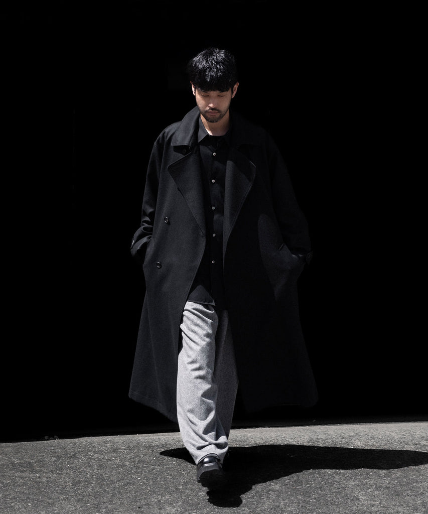 ssstein / シュタイン】WOOL FLANNEL OVERSIZED DOUBLE BREASTED COAT