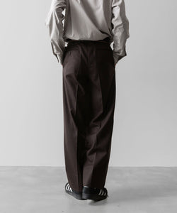 INTÉRIM(インテリム)のWOOL FRANNEL DRAPE 2-TUCK STRAIGHT SLACKS - BROWNの公式通販サイトsession福岡セレクトショップ