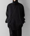 【ssstein】W/SI SATIN OVERSIZED DOUBLE BREAST BLOUSON - BLACK