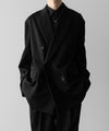 【ssstein】OVERSIZED DOUBLE BREASTED JACKET (2/90 WOOL GABARDINE) - BLACK