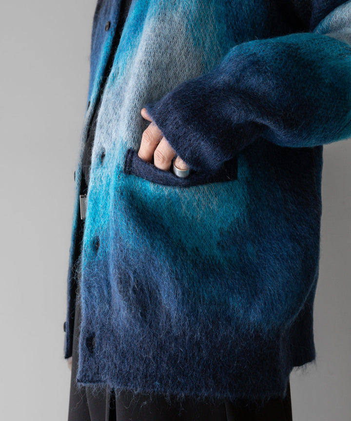 stein(シュタイン)の24SSコレクションGRADATION MOHAIR KNIT CARDIGANのBLUE BLACK GRADATION公式通販サイトsession福岡セレクトショップ