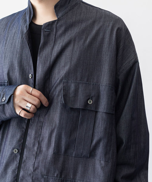 INTÉRIM/インテリム】HYPER BIG SILK DENIM SAFARI SHIRTS JACKET