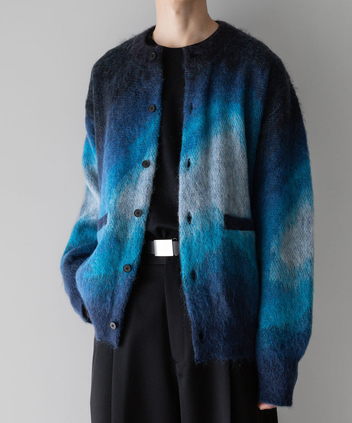 stein(シュタイン)の24SSコレクションGRADATION MOHAIR KNIT CARDIGANのBLUE BLACK GRADATION公式通販サイトsession福岡セレクトショップ