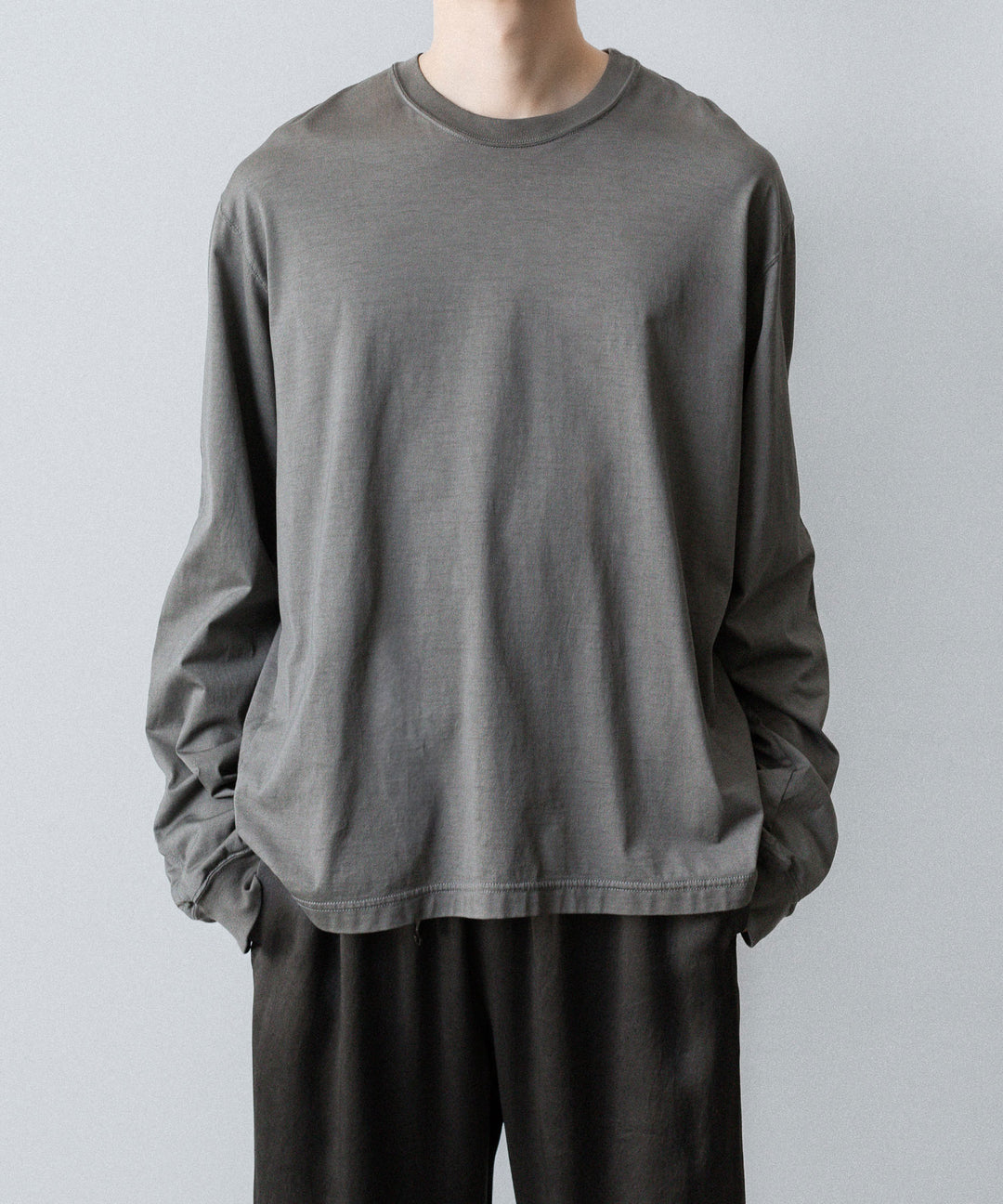 VEIN ヴェインの100/3 SUEDE JERSEY DISTRESSED VESSEL L/S TEE - GRAYの公式通販サイトsession福岡セレクトショップ