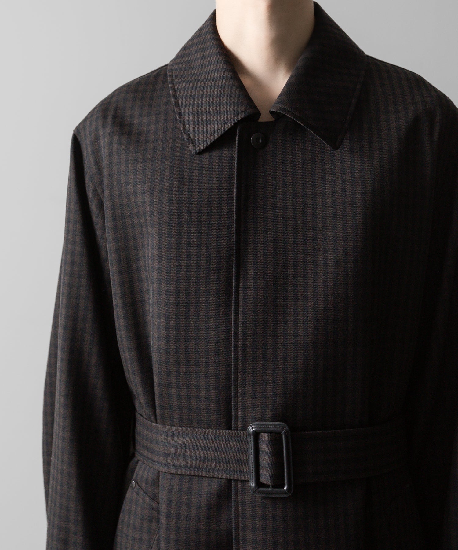 【ssstein】OVERSIZED BALMACAAN COAT - GINGHAM