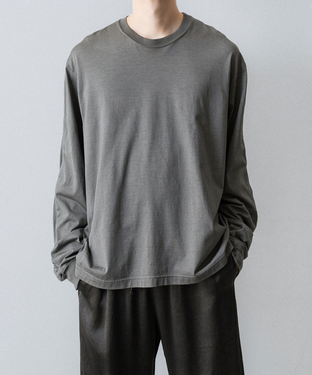 VEIN ヴェインの100/3 SUEDE JERSEY DISTRESSED VESSEL L/S TEE - GRAYの公式通販サイトsession福岡セレクトショップ