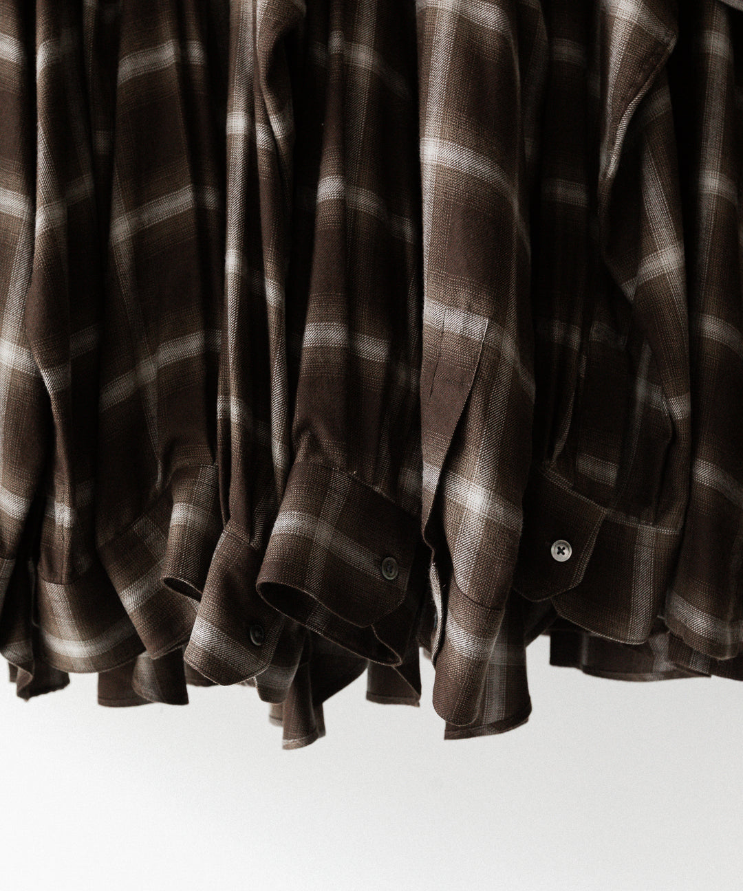 【ssstein】 LY/VIS CHECK OVERSIZED LS SHIRT - BROWN OMBRE