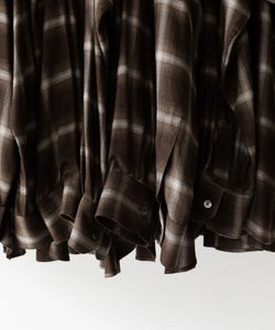 ssstein / シュタイン】LY/VIS CHECK OVERSIZED LS SHIRT - BROWN