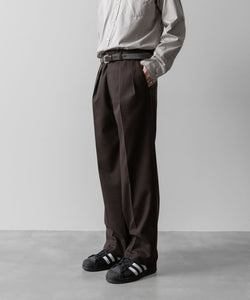 INTÉRIM(インテリム)のWOOL FRANNEL DRAPE 2-TUCK STRAIGHT SLACKS - BROWNの公式通販サイトsession福岡セレクトショップ