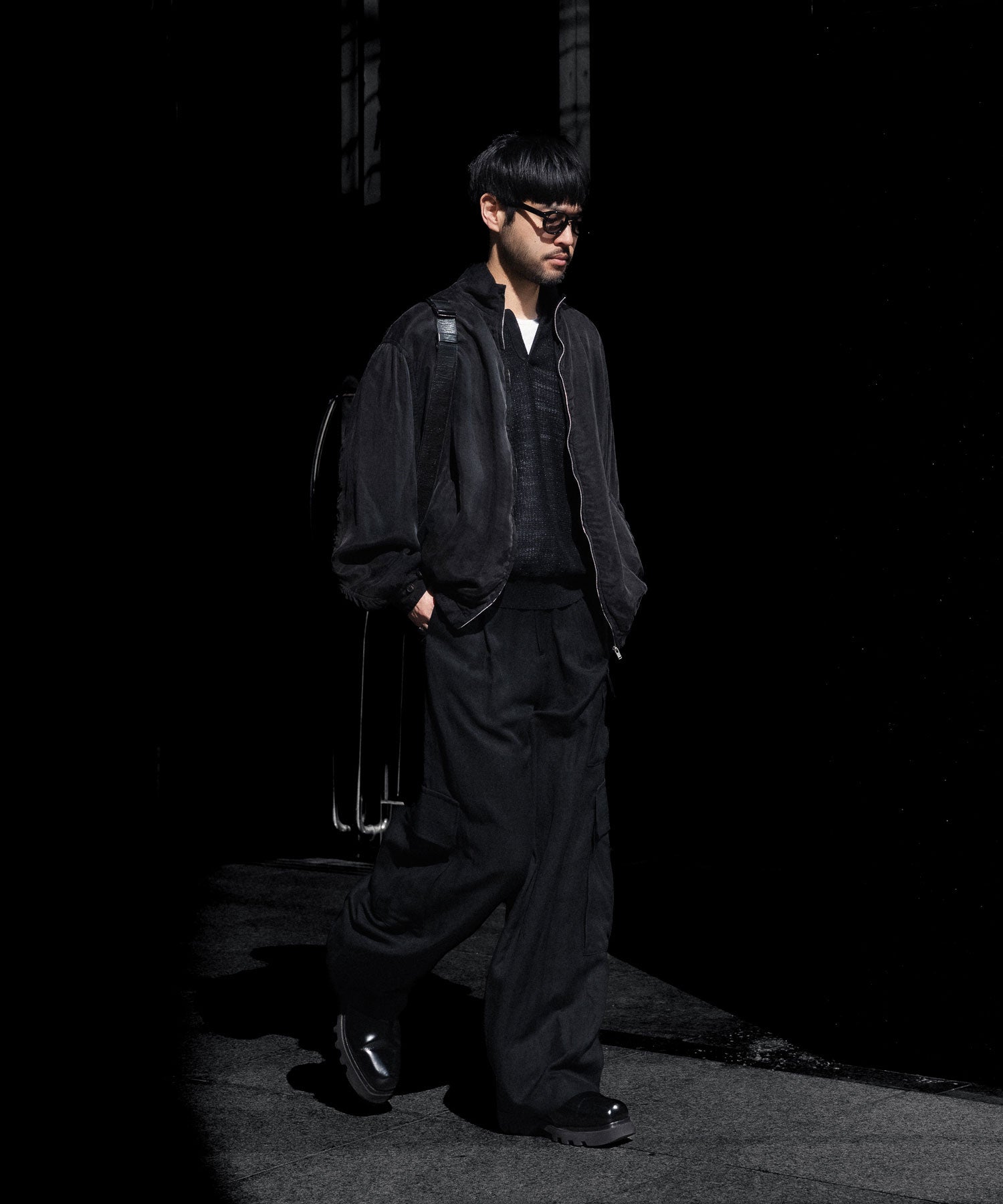 ssstein / シュタイン】VIS/LI/RA TWILL CARGO TROUSERS - BLACK