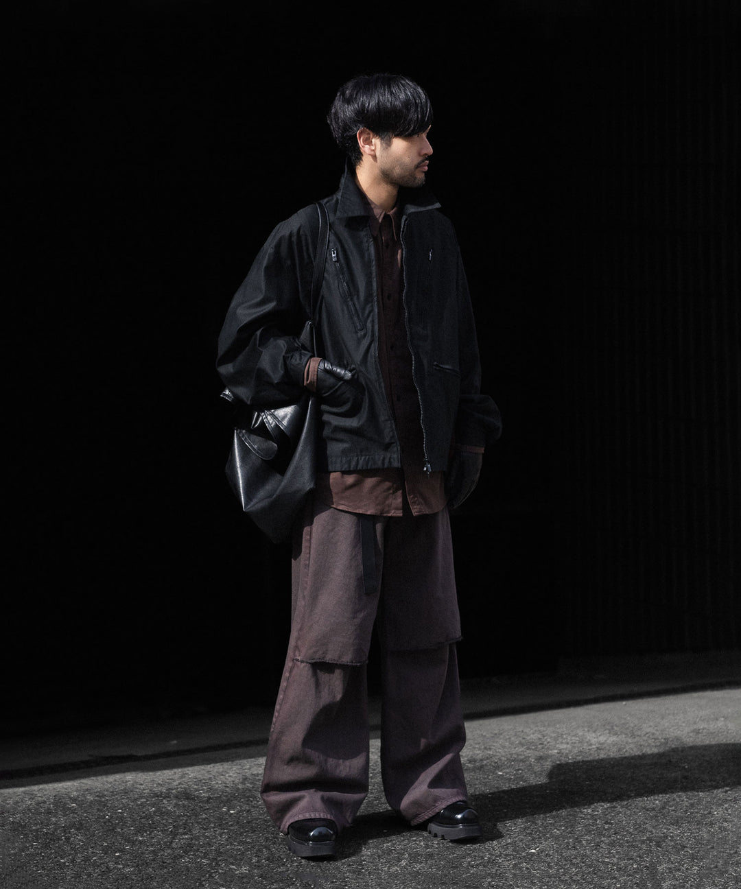 VEIN ヴェインのSYNTHETIC SUEDE LEATHER L/S SHIRT - BROWNの公式通販サイトsession福岡セレクトショップ