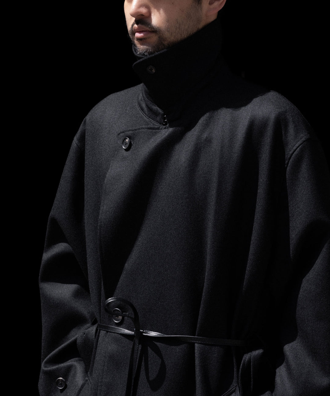ssstein(シュタイン)のWOOL FLANNEL OVERSIZED DOUBLE BREASTED COAT - BLACKの公式通販サイトsession福岡セレクトショップ
