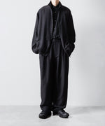 画像をギャラリービューアに読み込む, ssstein(シュタイン)のWOOL/SILK SHIRRED LIGHT ZIP JACKET - BLACKの公式通販サイトsession福岡セレクトショップ
