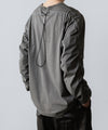 【 VEIN 】100/3 SUEDE JERSEY DISTRESSED VESSEL L/S TEE - GRAY