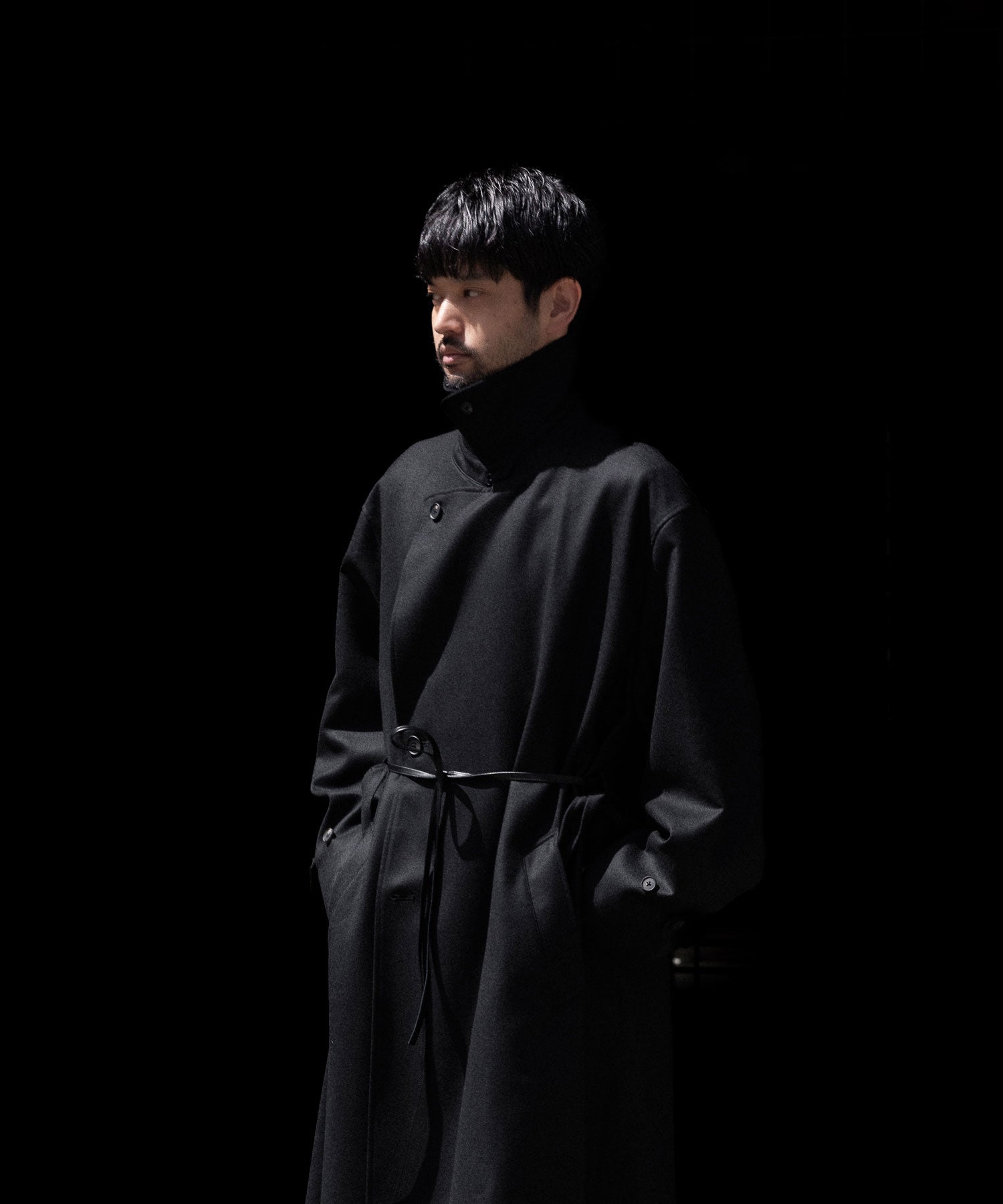 ssstein(シュタイン)のWOOL FLANNEL OVERSIZED DOUBLE BREASTED COAT - BLACKの公式通販サイトsession福岡セレクトショップ