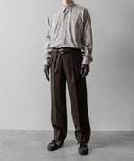 画像をギャラリービューアに読み込む, INTÉRIM(インテリム)のWOOL FRANNEL DRAPE 2-TUCK STRAIGHT SLACKS - BROWNの公式通販サイトsession福岡セレクトショップ
