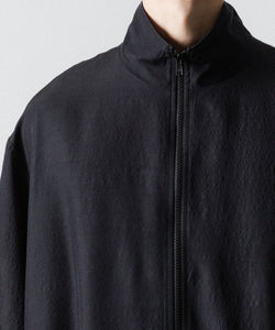 ssstein / シュタイン】WOOL/SILK SHIRRED LIGHT ZIP JACKET - BLACK