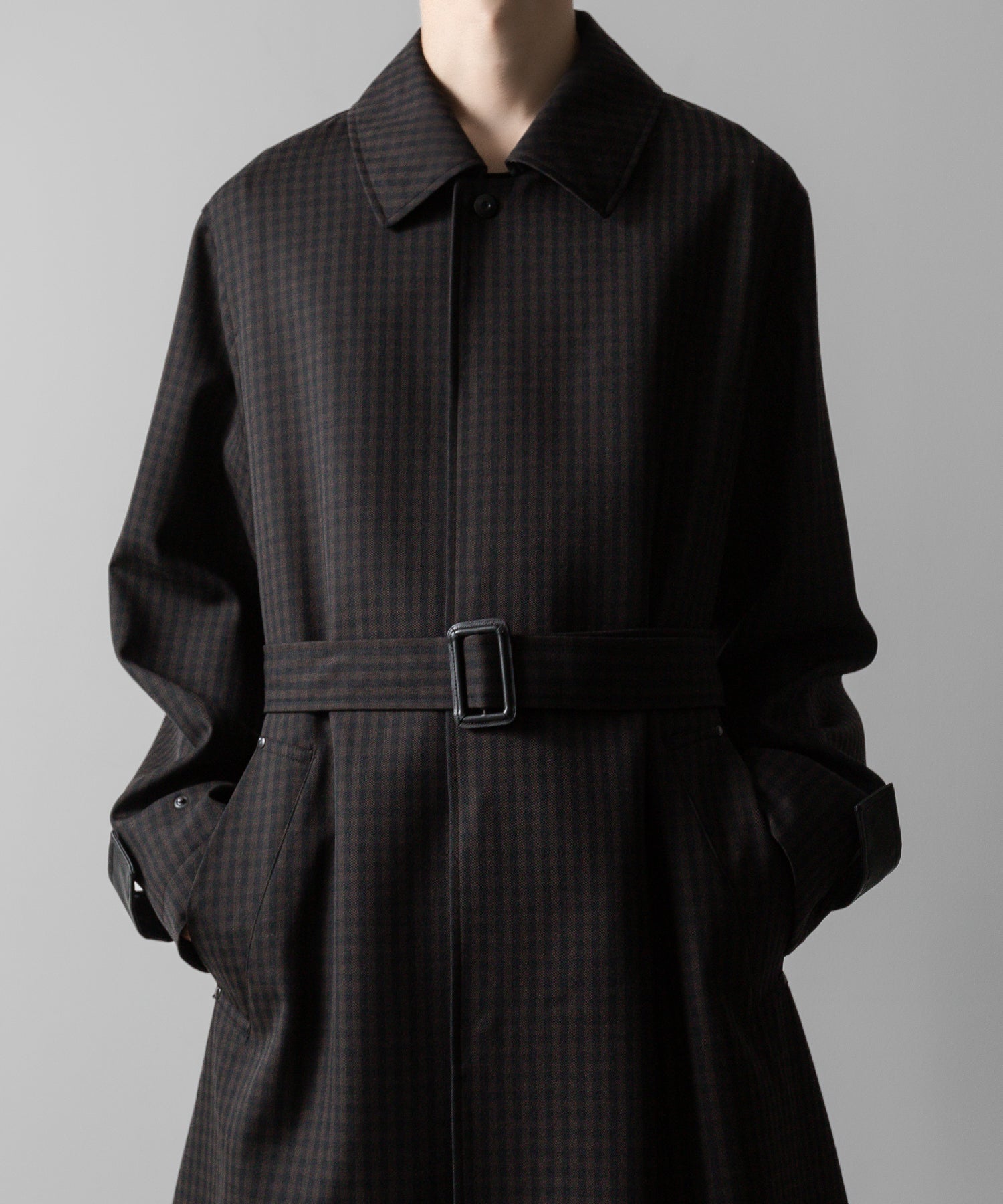 【ssstein】OVERSIZED BALMACAAN COAT - GINGHAM